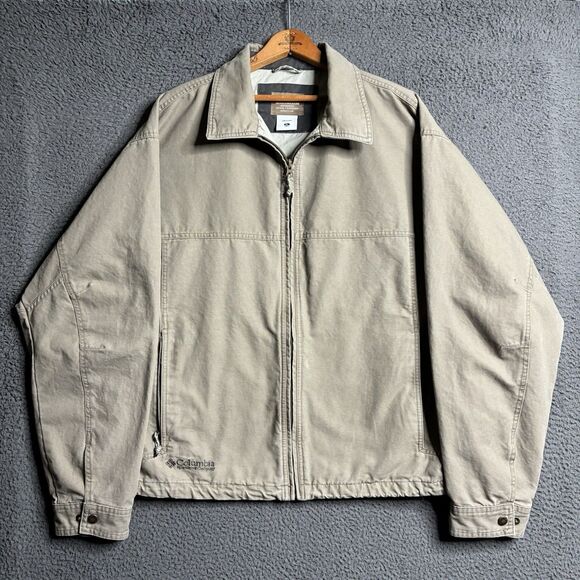 Vintage Y2K Columbia Mens Jacket Canvas XL Utility Full Zip Outdoors Workwear - Picture 1 of 13